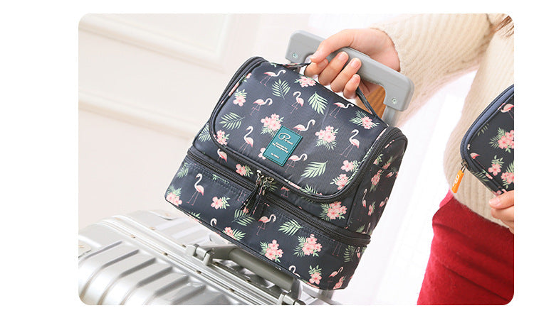 Large Capacity Waterproof Makeup Bag with Print